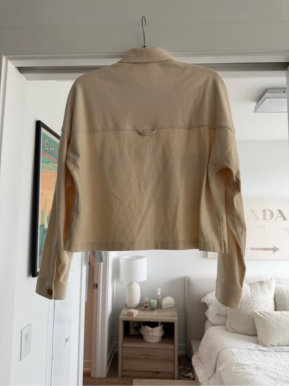 Vuori Cream Button-Front Crop Jacket - Picture 3 of 3